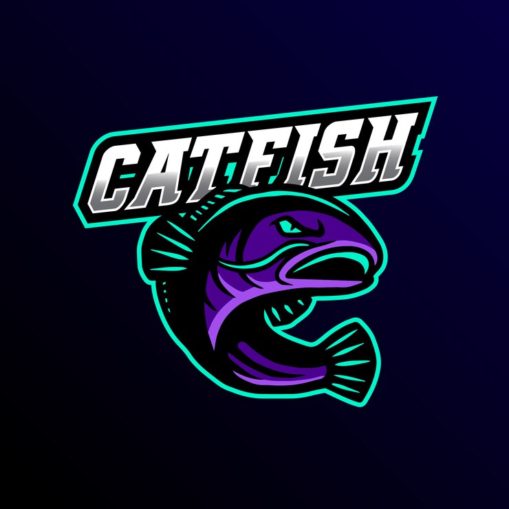Ilustrasi gaming esport logo maskot lele