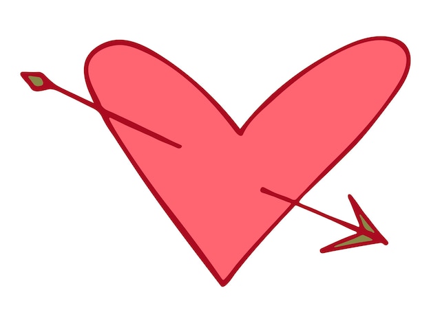 Ilustrasi hati digambar tangan sederhana Doodle hati hari valentine yang lucu