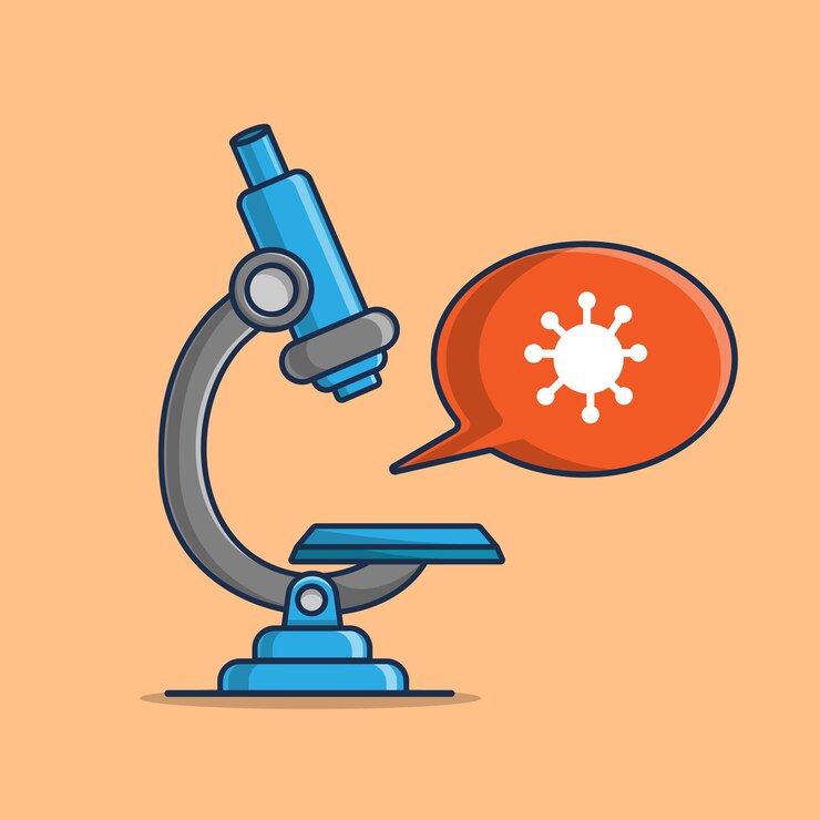 Vector ilustrasi ikon mikroskop