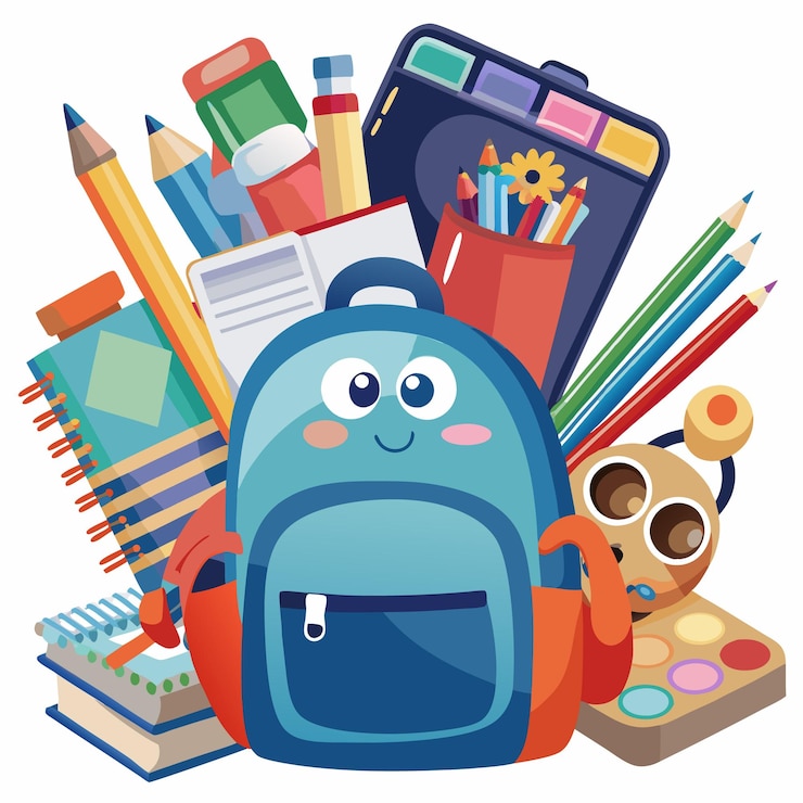 Vector ilustrasi karakter kartun kembali ke sekolah