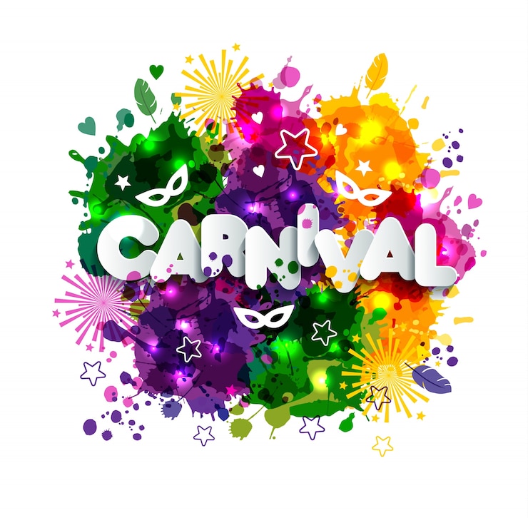 Vector ilustrasi karnaval mardi gras di atas noda cat air