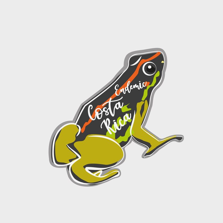 Vector ilustrasi katak katak kosta rika katak racun golfo dulce