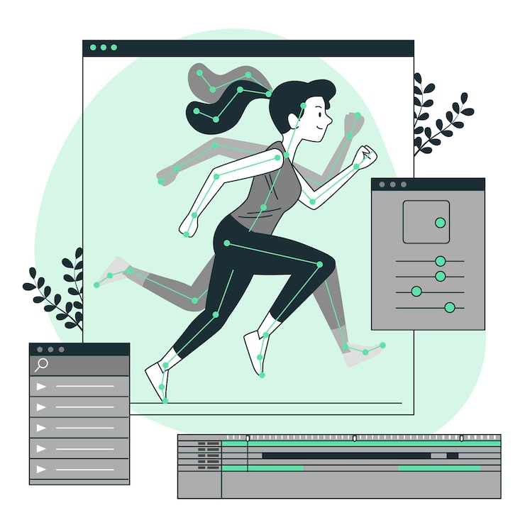 Vector ilustrasi konsep animasi (gerak)