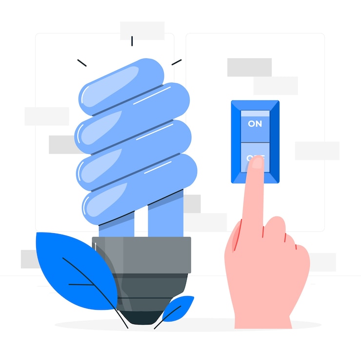 Vector ilustrasi konsep hemat energi