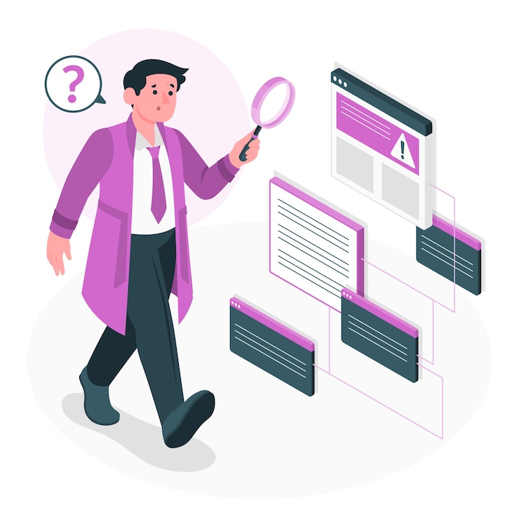Vector ilustrasi konsep investigasi