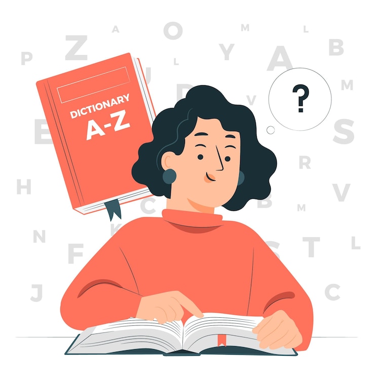 Vector ilustrasi konsep kamus