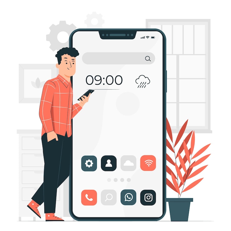 Vector ilustrasi konsep layar beranda