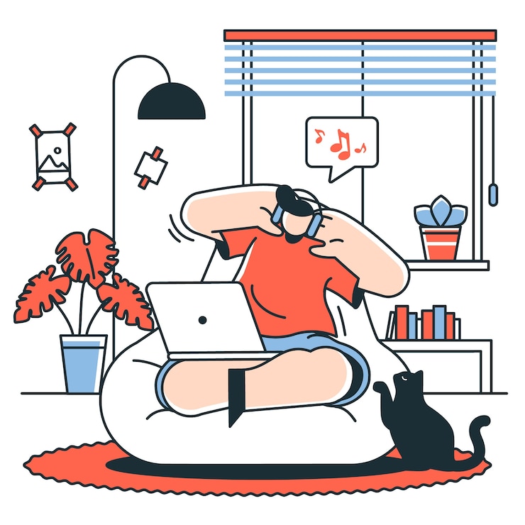 Vector ilustrasi konsep lo-fi