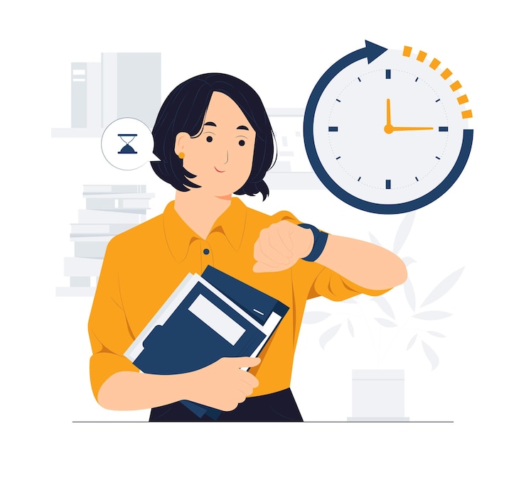 Vector ilustrasi konsep manajemen waktu