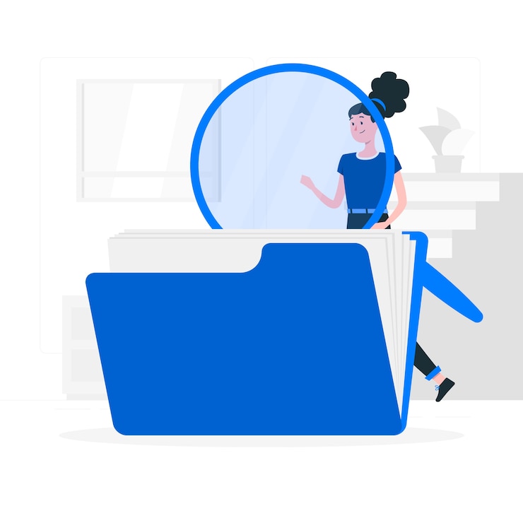Vector ilustrasi konsep pencarian file