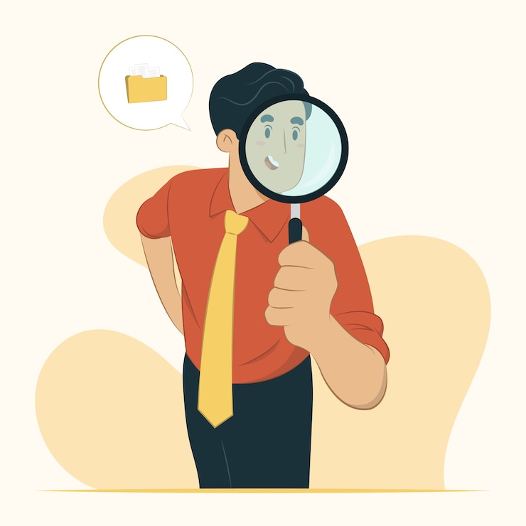 Vector ilustrasi konsep pencarian file