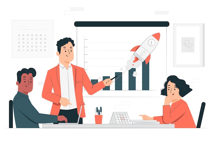 Vector ilustrasi konsep pertemuan presentasi