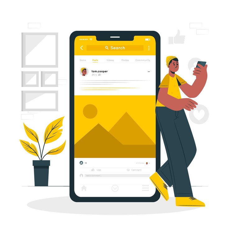 Vector ilustrasi konsep postingan dinding