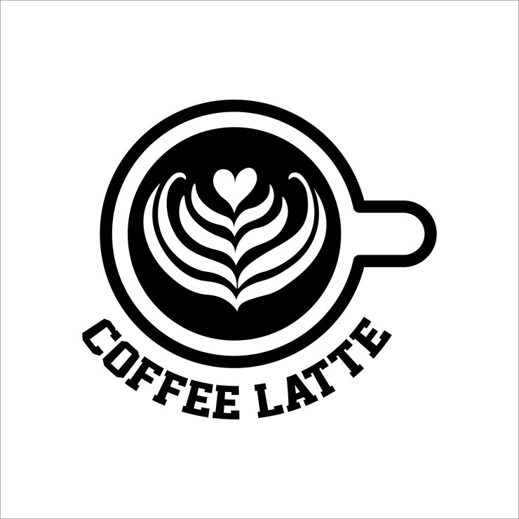 Ilustrasi logo kopi latte desain vektor