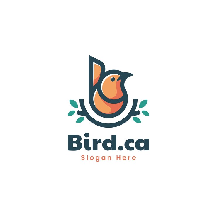 Ilustrasi Logo Vektor Maskot Sederhana Gaya Burung