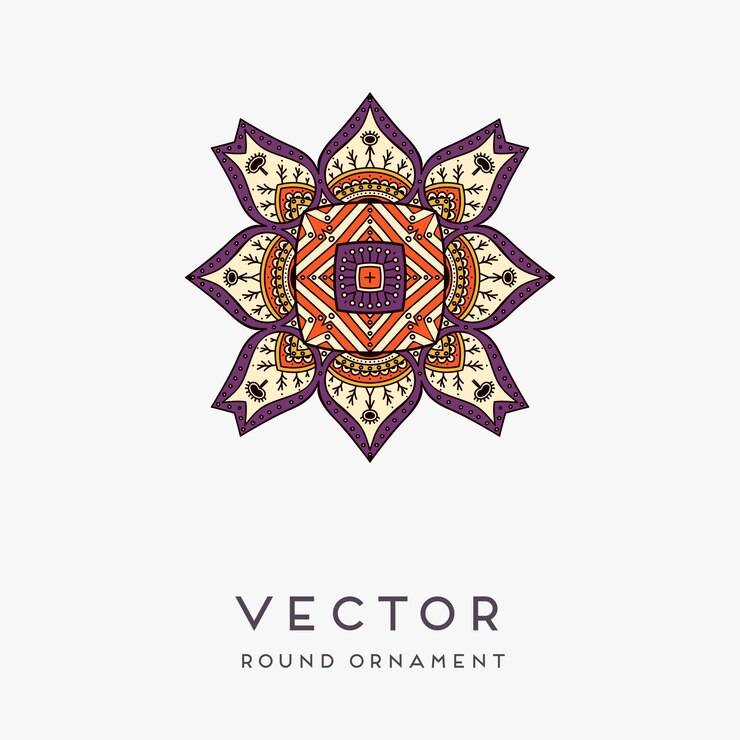 Vector ilustrasi mandala dekoratif digambar tangan