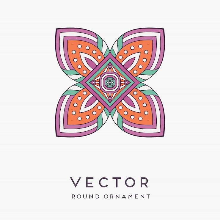 Vector ilustrasi mandala dekoratif digambar tangan