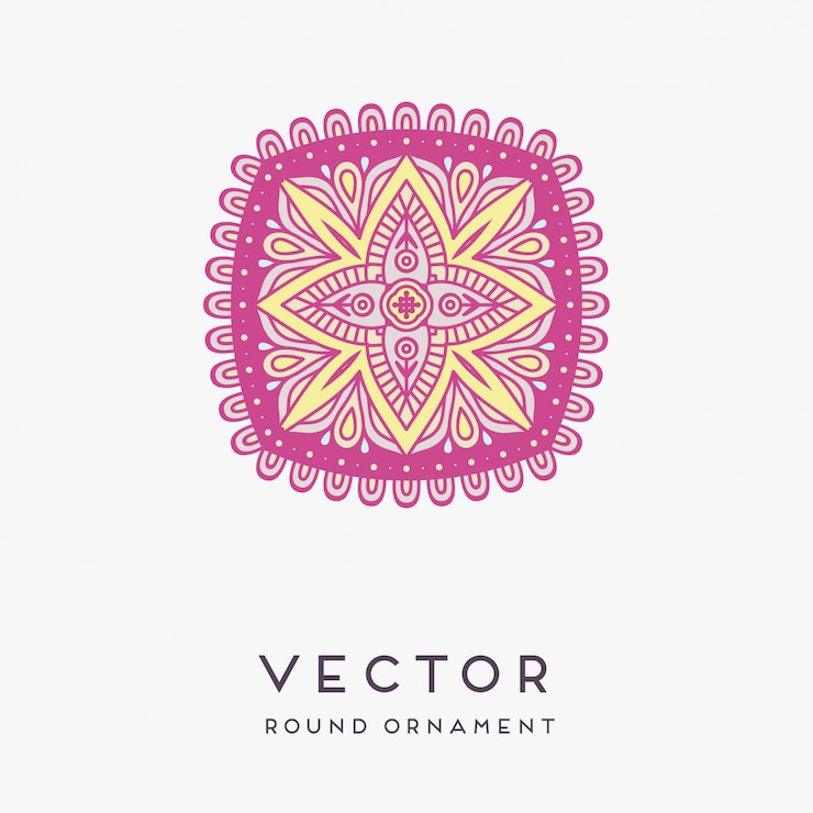 Vector ilustrasi mandala dekoratif digambar tangan