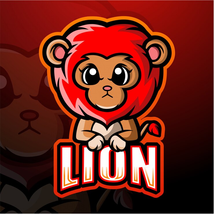 Vector ilustrasi maskot esport singa