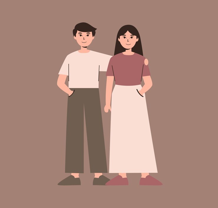 Vector ilustrasi pasangan hari valentine.
