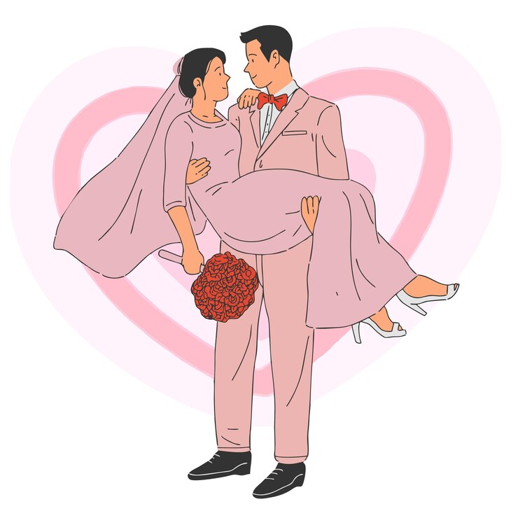 Vector ilustrasi pasangan pernikahan