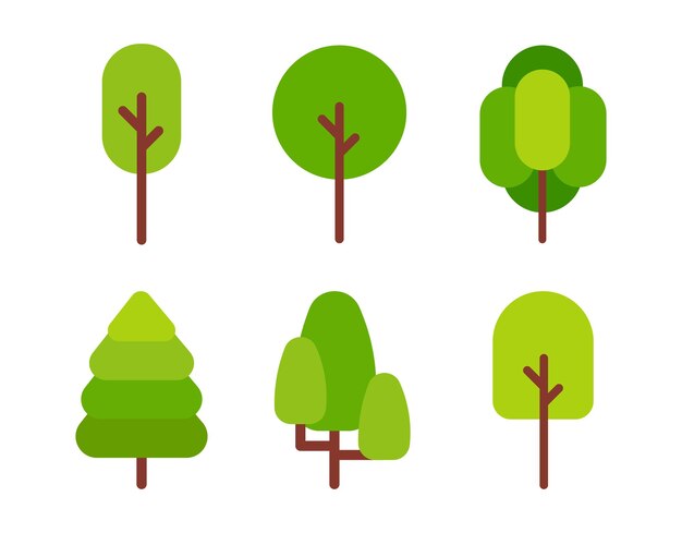 Ilustrasi Pohon Datar