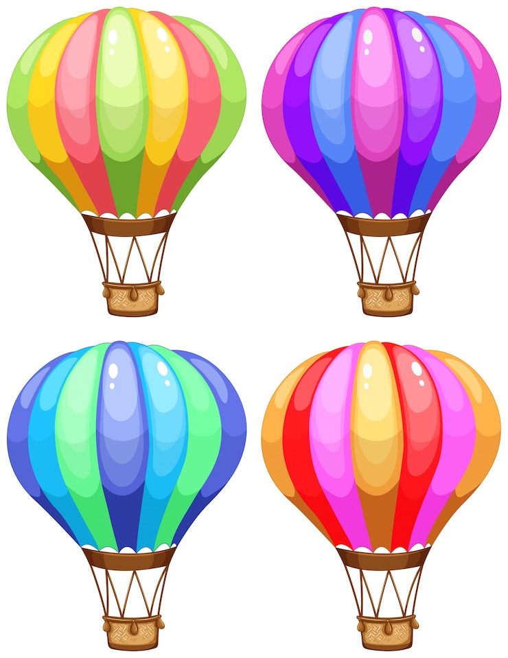 Vector ilustrasi satu set balon berwarna-warni