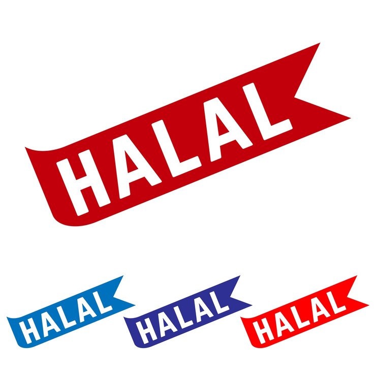 Vector ilustrasi seni desain stempel karet halal