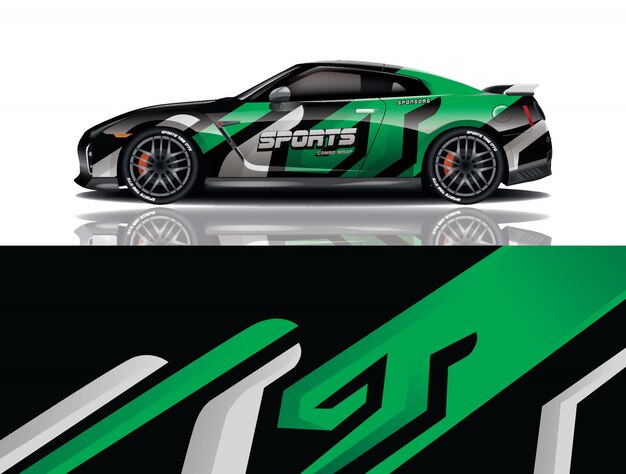 Ilustrasi Stiker Bungkus Mobil Sport