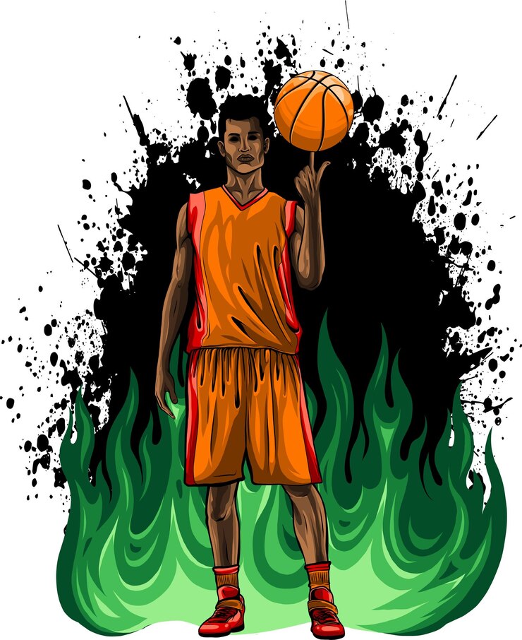 Vector ilustrasi vektor bola pemain bola basket