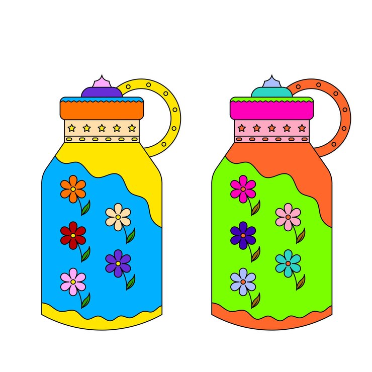 Vector ilustrasi vektor botol minum anak cocok untuk anak sekolah