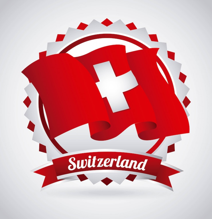 Vector ilustrasi vektor desain swiss di atas latar belakang abu-abu