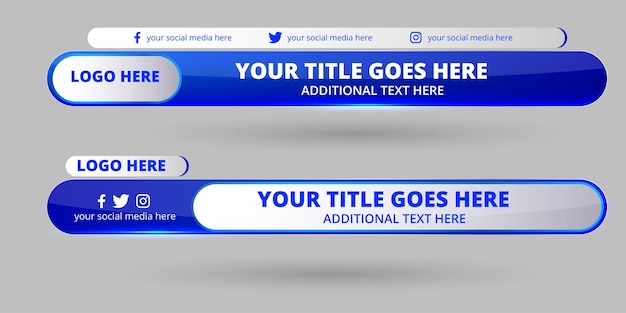Ilustrasi vektor desain templat banner lower third geometris abstrak