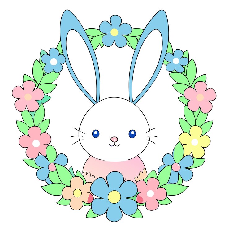 Vector ilustrasi vektor elemen grafis hari paskah pada latar belakang putih