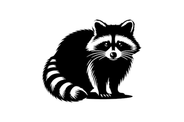 Ilustrasi Vektor Hewan Siluet Rakun