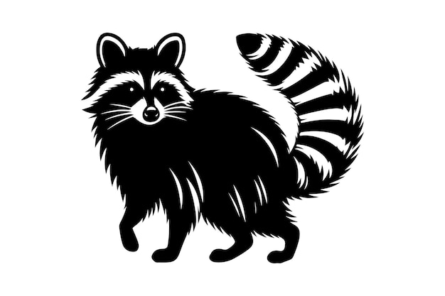 Ilustrasi Vektor Hewan Siluet Rakun
