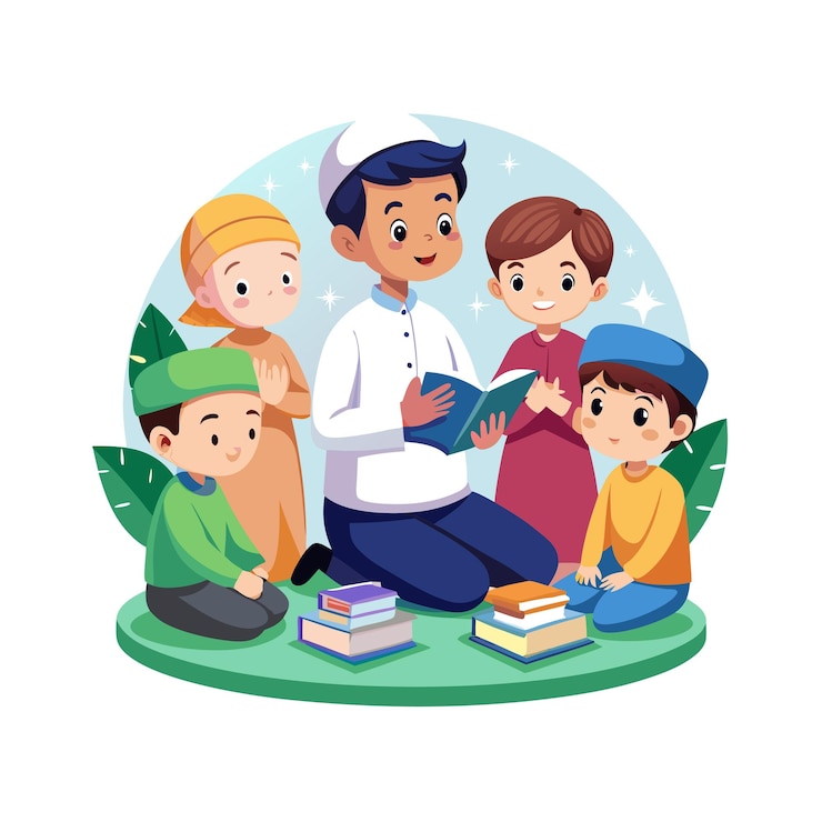 Vector ilustrasi vektor islami doa muslim