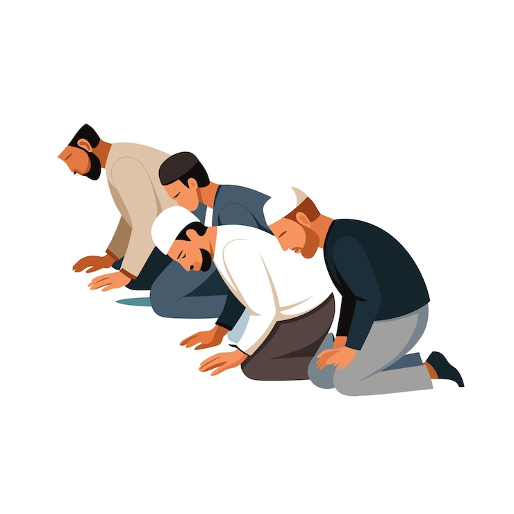 Vector ilustrasi vektor islami doa muslim