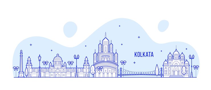 Vector ilustrasi vektor kaki langit kolkata, bengal barat, india
