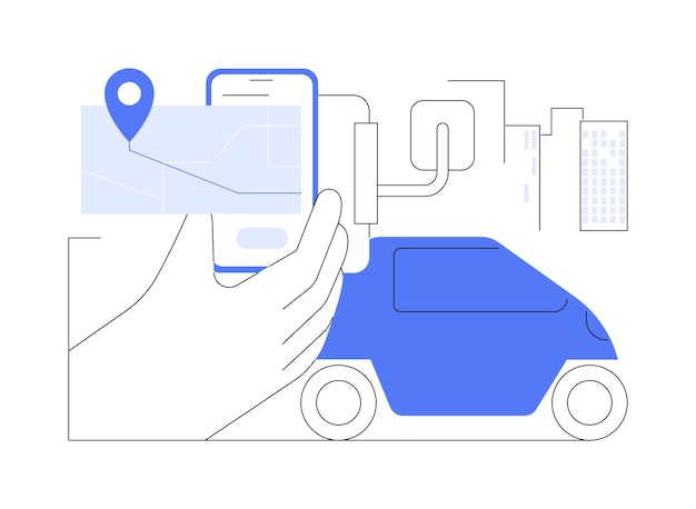 Ilustrasi vektor kartun dudukan mobil yang terisolasi