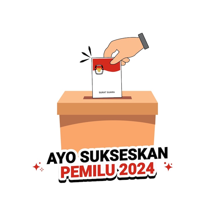 Vector ilustrasi vektor kotak suara pemilu pilkada atau kpu