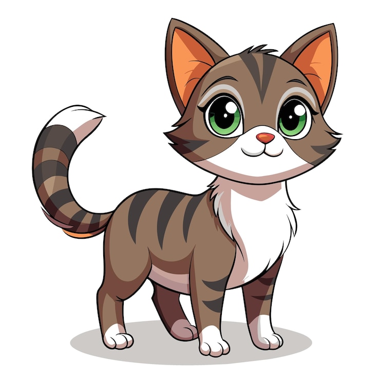 Ilustrasi vektor Kucing realistik