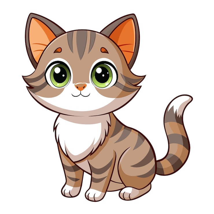 Ilustrasi vektor Kucing realistik
