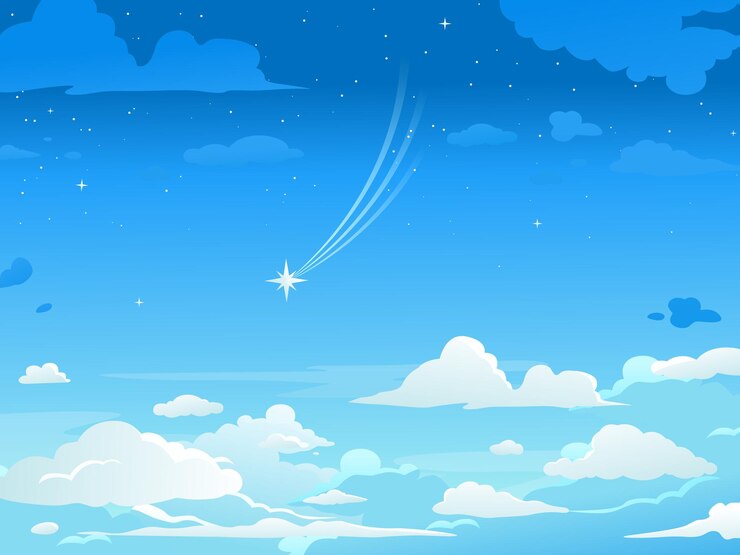 Vector ilustrasi vektor langit mendung dalam desain latar belakang gaya anime