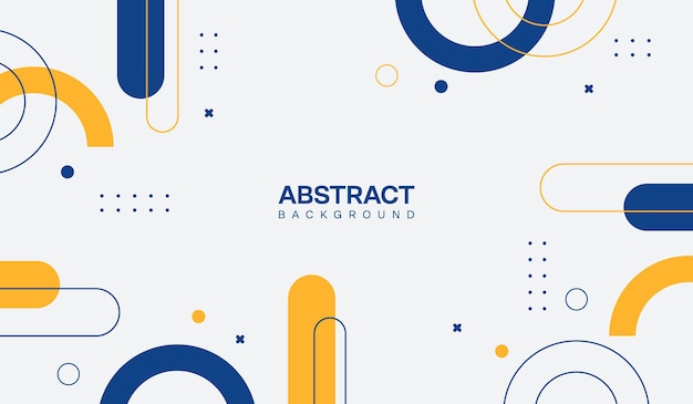 Ilustrasi vektor latar belakang geometris abstrak berwarna biru dan kuning