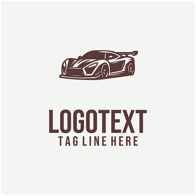 Ilustrasi vektor logo mobil sport linier
