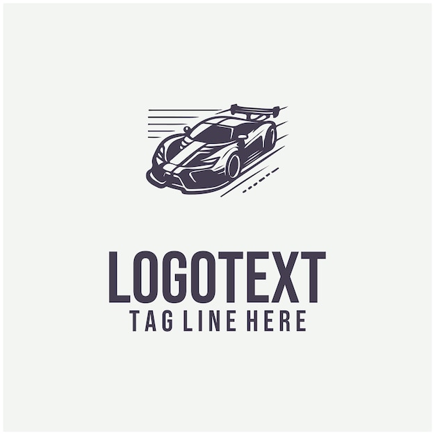 Ilustrasi vektor logo mobil sport linier