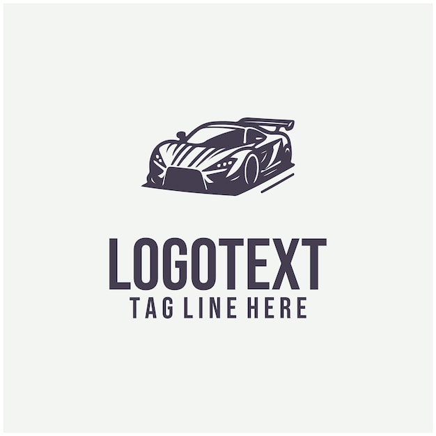 Ilustrasi vektor logo mobil sport linier
