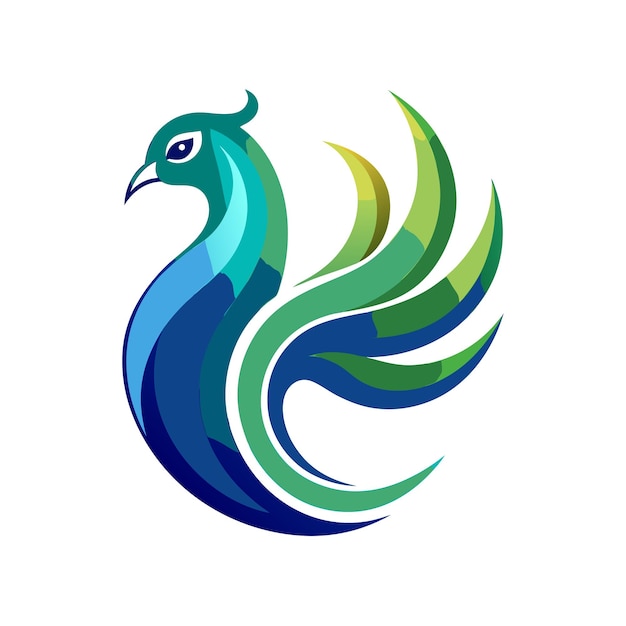 Ilustrasi Vektor Logotype Gradien Burung Berwarna-warni