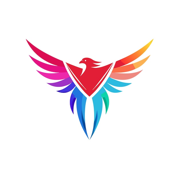 Ilustrasi Vektor Logotype Gradien Burung Berwarna-warni